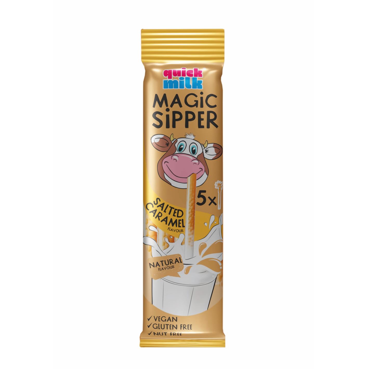 Quick Milk Gluten-free Magic Sipper Straws (Salted Caramel)-Pack of 1, (30g) | Imported | Magic Sipper-image-33