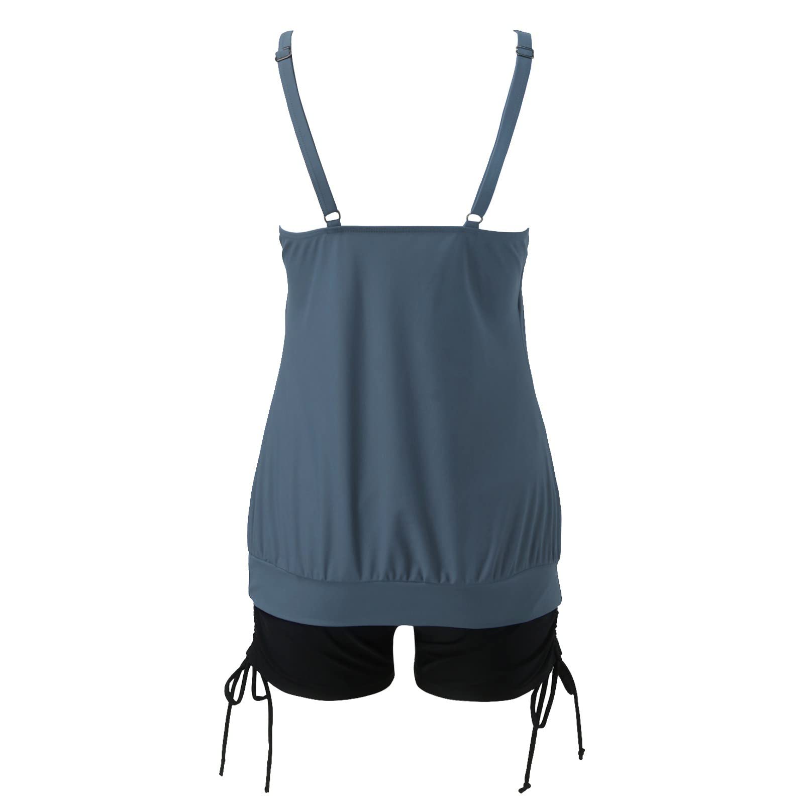 Zestawy Bikini Dla Kobiet Tankini Stroje Kąpielowe 2-częściowe Topy Z Szortami Luźny Krój, Niebieski, S