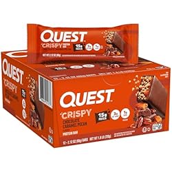 1 of Quest Nutrition Crispy Chocolate Caramel Pecan Hero Protein Bar, 15g Protein, 1g Sugar, 3g Net Carb, Gluten Free Protein Snack, Keto Friendly, 12 Count