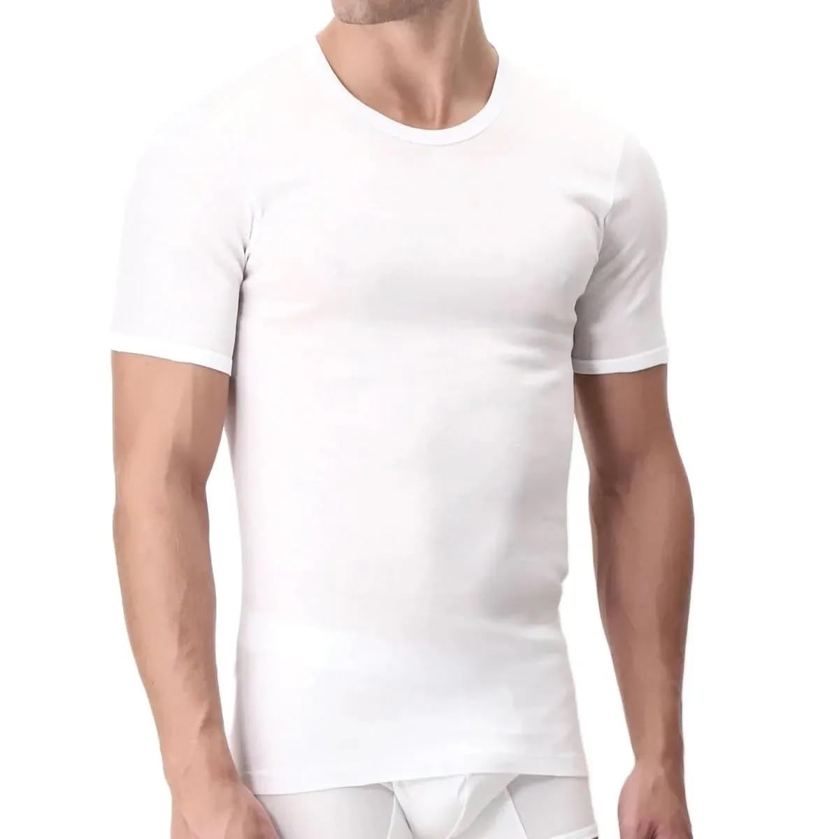 PEROFIL Set di 3 Magliette T-Shirt 100% Filoscozia Girocollo