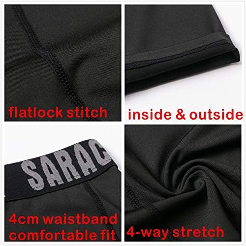 saraca core Men‘s Compression Pants 3/4 Capri Running Bike Tights Workout Shorts Yoga Leggings