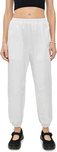 Eugenia Kim LOVE Women's Martina Optic White Tennis Warm-Up Pants with Ankle Sid