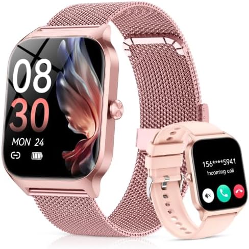 CASCHO Montre Connectée Femme avec Appel Bluetooth, 1.85" HD Smar...