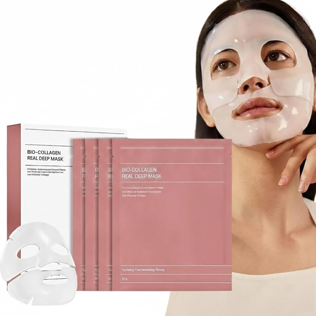 4 sheets Bio-Collagen Real Deep Mask, Hydrating Overnight Hydrogel Face Mask, Pore Minimizing, Elasticity, Plumping, Travel Essentials & Self Care Gifts for Women, Korean Skin Care (Pack Of-1)-image-40