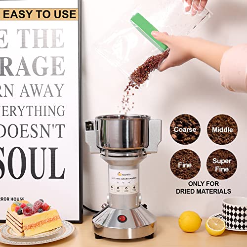 Foundgo Grain Mill Electric Grinder Cereals Pulverizer Spice Grinding Powder Machine Corn Flour Grinders For Dry Spices Seeds Herbs Grains Coffee Rice Pepper, Commercial Grade 150G #TOP4
