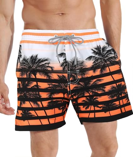 Image of APTRO Men's Swim Trunks with Compression Liner 5 Inch Bathing Suit Beach Swimsuits