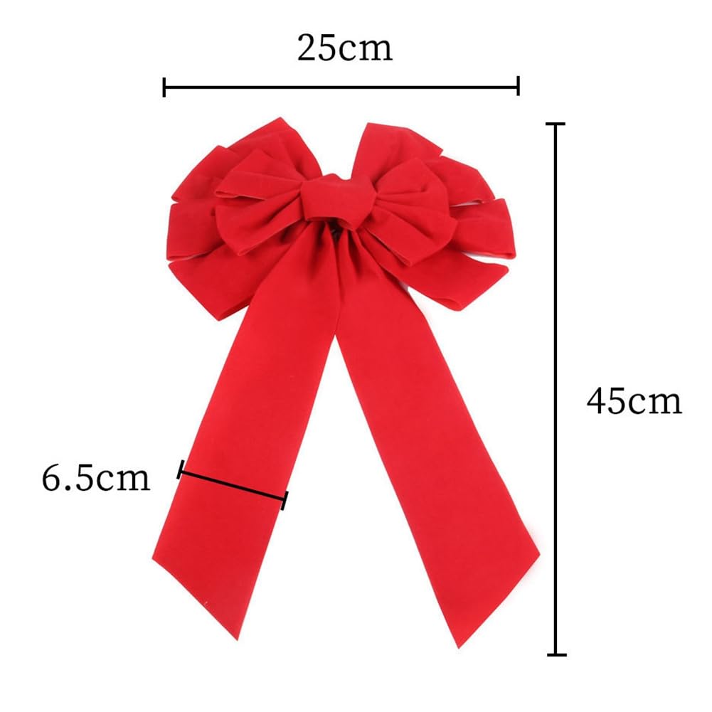 KAHEIGN 2 stuks fluwelen kerststrik, 90 cm x 45 cm, grote rode KAHEIGN 2 stuks fluwelen kerststrik, 90 cm x 45 cm, grote rode