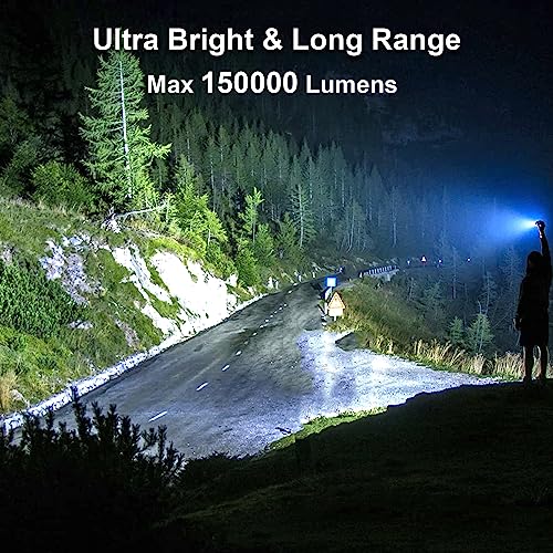 Lemihui Rechargeable Flashlights High Lumens, 150000 Lumens Super Bright Led Flashlight With 4 Modes, Waterproof Powerful Handheld Flash Light For Camping Hiking(2 Pack) #TOP1