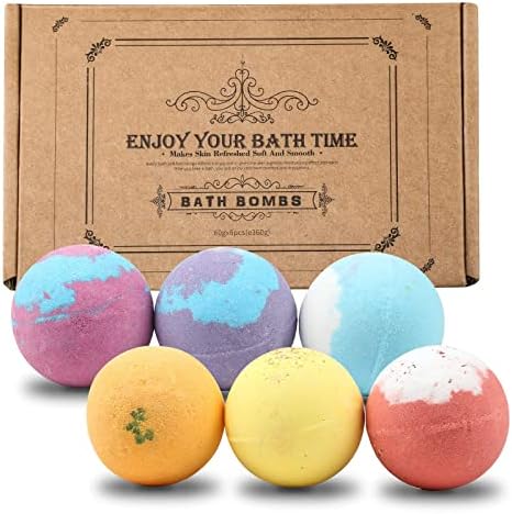 Bath Bombs Gift Set, Handmade Fizzies Bath Salt Bombs, Bubble Spa Kit (60g x 6PCS)