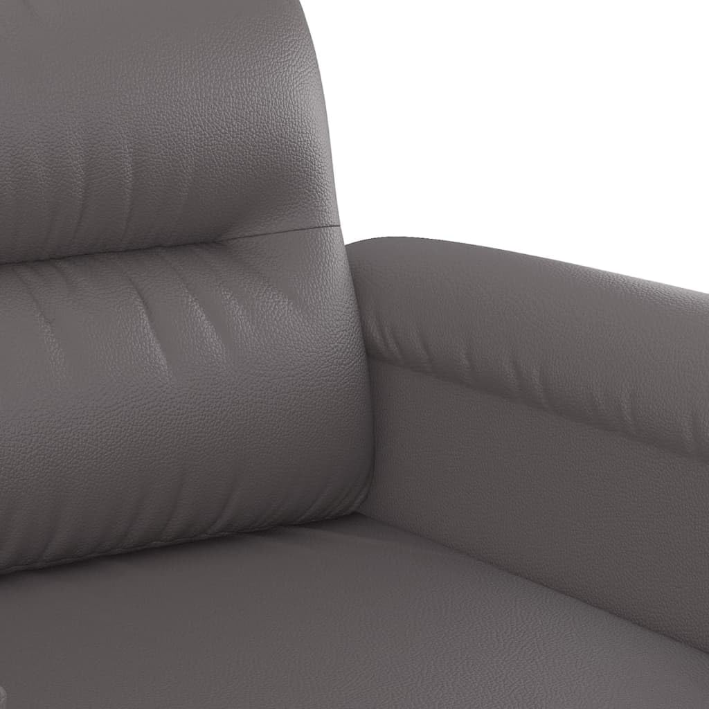 vidaXL Sofá de 2 Plazas, Sofá con Reposabrazos Respaldo, Sofá Biplaza Tapizado, Mueble Asiento para Salón Dormitorio, Cuero Sintético Gris