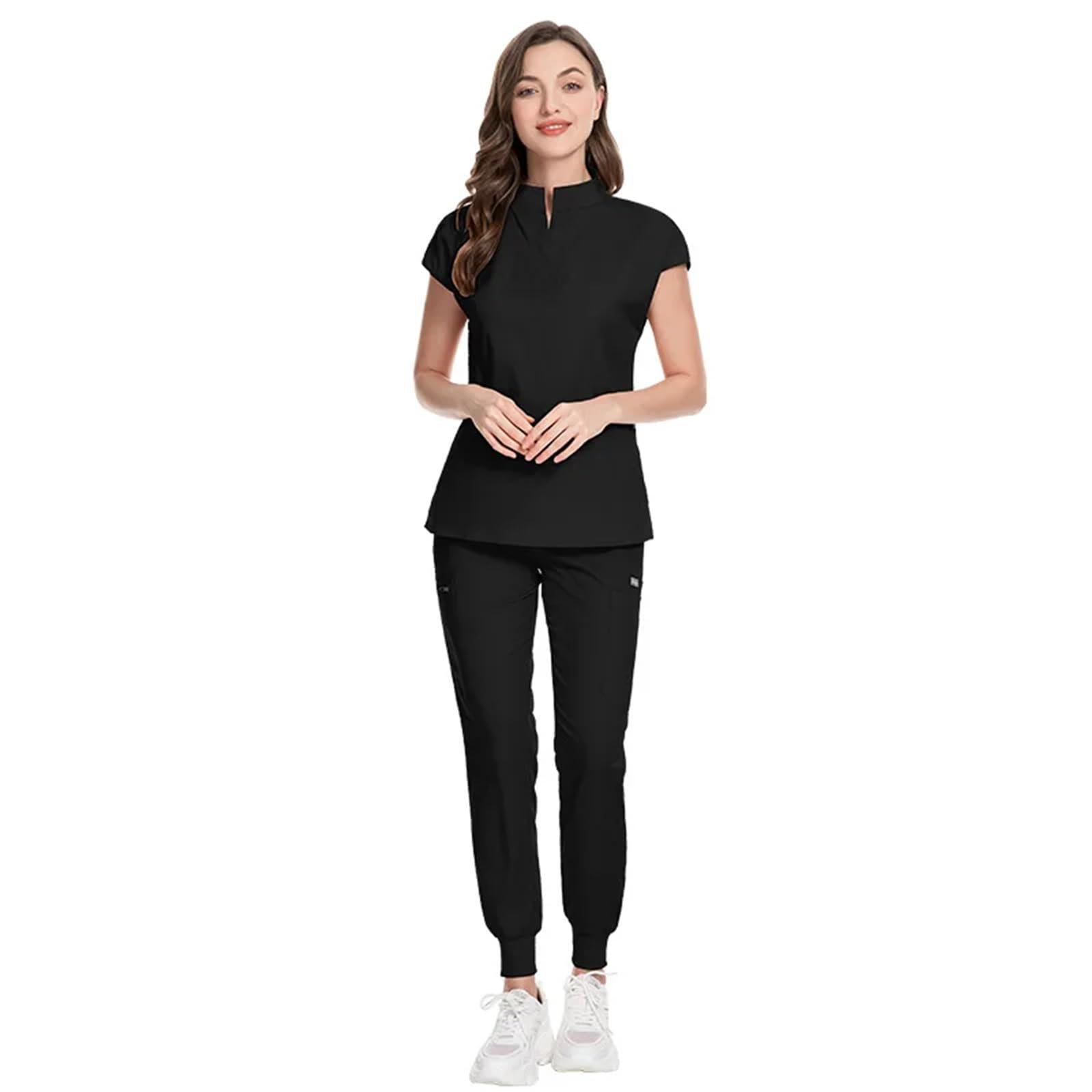 Berufsbekleidung Pflege Uniform Medizinische Berufsbekleidung for Damen, Kasacks, Sets, Oberteile, Hosen, OP-Kittel, Pflegeaccessoires, Tierbedarf, Arztpraxen, Kosmetik(Color 2,XS)
