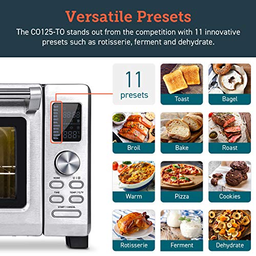 COSORI Toaster Oven Combo, 11-in-1 Convection oven countertop, Rotisserie & Dehydrator, 12 inch pizza, 52 Recipes & 6 Accessories, Stainless steel - Thumbnail 2