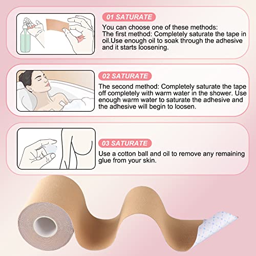 Boob Tape, Replace Your Bra-Instant Breast Lift Tape For A-E, Bob Tape For Breast Lift With 1 Breast Tape, 5 Pairs Satin Breast Petals, 1 Pair Silicone Nipple Stickers, 10 Pcs Double Side Tape (2Inch) #TOP3