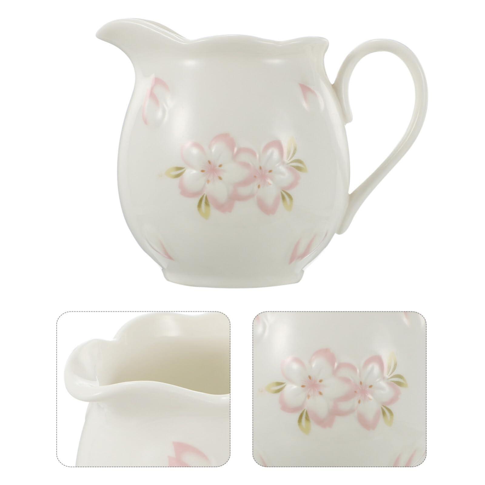 Pot à crème en céramique pour Faire mousser Le Lait, pichet pour Sauce à café, pichet à Expresso, Tasse en céramique, pichet à Sauce, verseur de Lait, céramique avec Couvercle, sucrier, Blanc