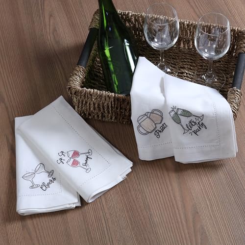 Servilletas de Tela de Algodón Bordadas, Set de 12 miniatura 6