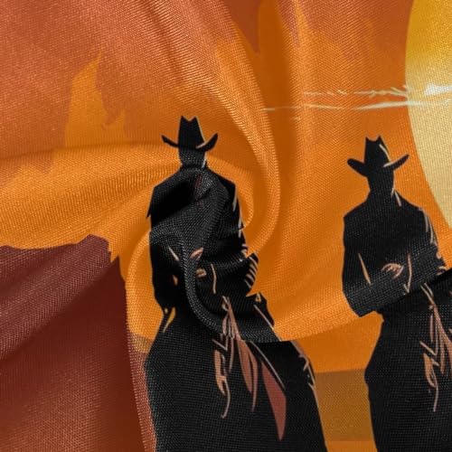 Wajiw 60 Inch Indoor Outdoor Round Tablecloth with Umbrella Hole and Zipper Waterproof Patio Table Cover for Camping Dining Room Party Outdoor Picnic,Cowboys