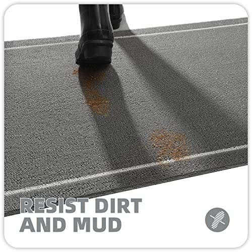 Color G Door Mats Outdoor, Anti-Slip Backing Waterproof Front Door Mat Outdoor, Easy Clean, Low-Profile Resist Dirt Outdoor Mats Floor Mat 17"X29", Grey #TOP3