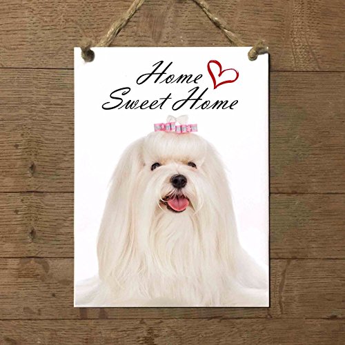 MalTESE Mod 3 Home Sweet Home Schild Fliese Keramik Tile Dog