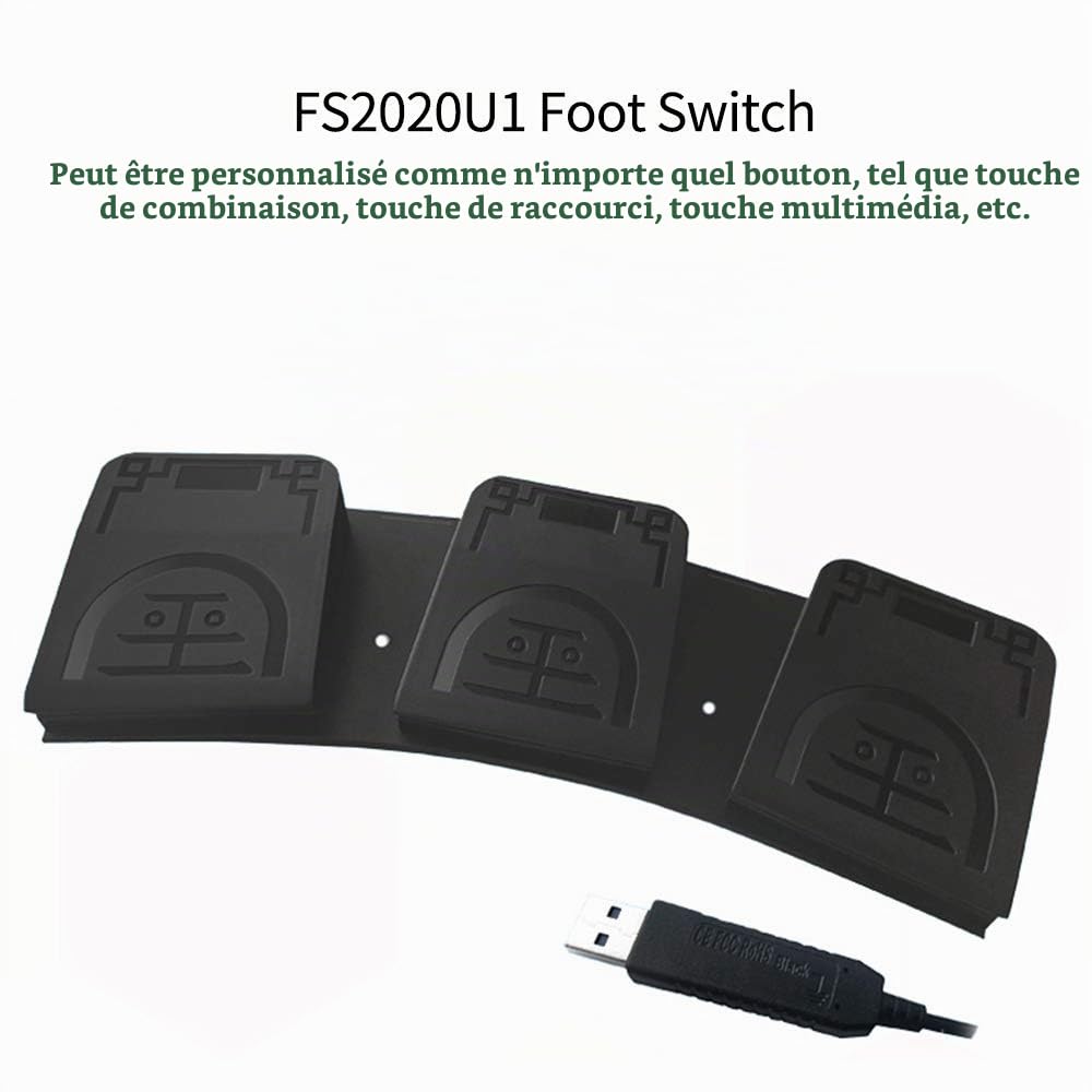 Docooler FS2020U1 Interrupteur à pied USB avec clé de commande pour appareils médicaux, instruments de bureau