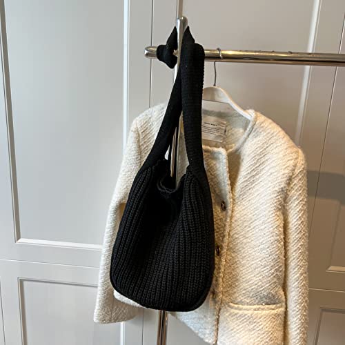 Image of VIWIME Women's Crocheted Crossbody Tote Hobo Bag, Knitted Shoulder Handbag, Aesthetic Handmade Cute Purse, Knit Crochet Bag