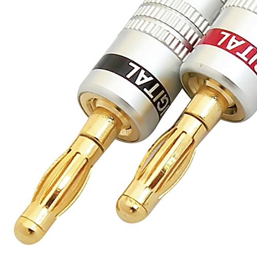 Image of MX 4 mm Banana Plug Pair - Gold‑Plated Metal Body Speaker Cable Connector, Pack of 2, High Conductivity, Easy Wire Termination