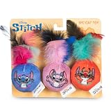 Disney for Pets Lilo and Stitch Feather Plush Ball Cat Toys, 5.5 Inch, 3 Pk
