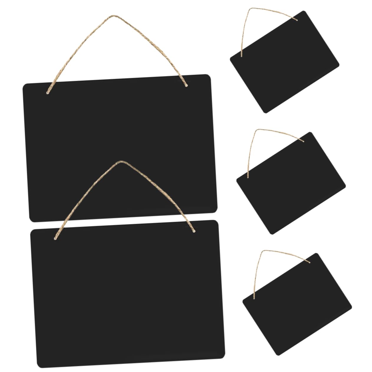 Garneck 5Pcs Wooden Hanging Chalkboard Sign Double Sided Message Board for Home Decor Wall Door Chalkboard Unique Rustic Style for Events and Advertising