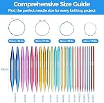 Interchangeable Circular Knitting Needles Set | 13 Pairs Metal Knitting Needles (10 cm Tips, US 2.5-15/3.0-10.0 mm) | 4 Cables (40 cm, 60 cm, 80 cm, 100 cm), Accessories & Case