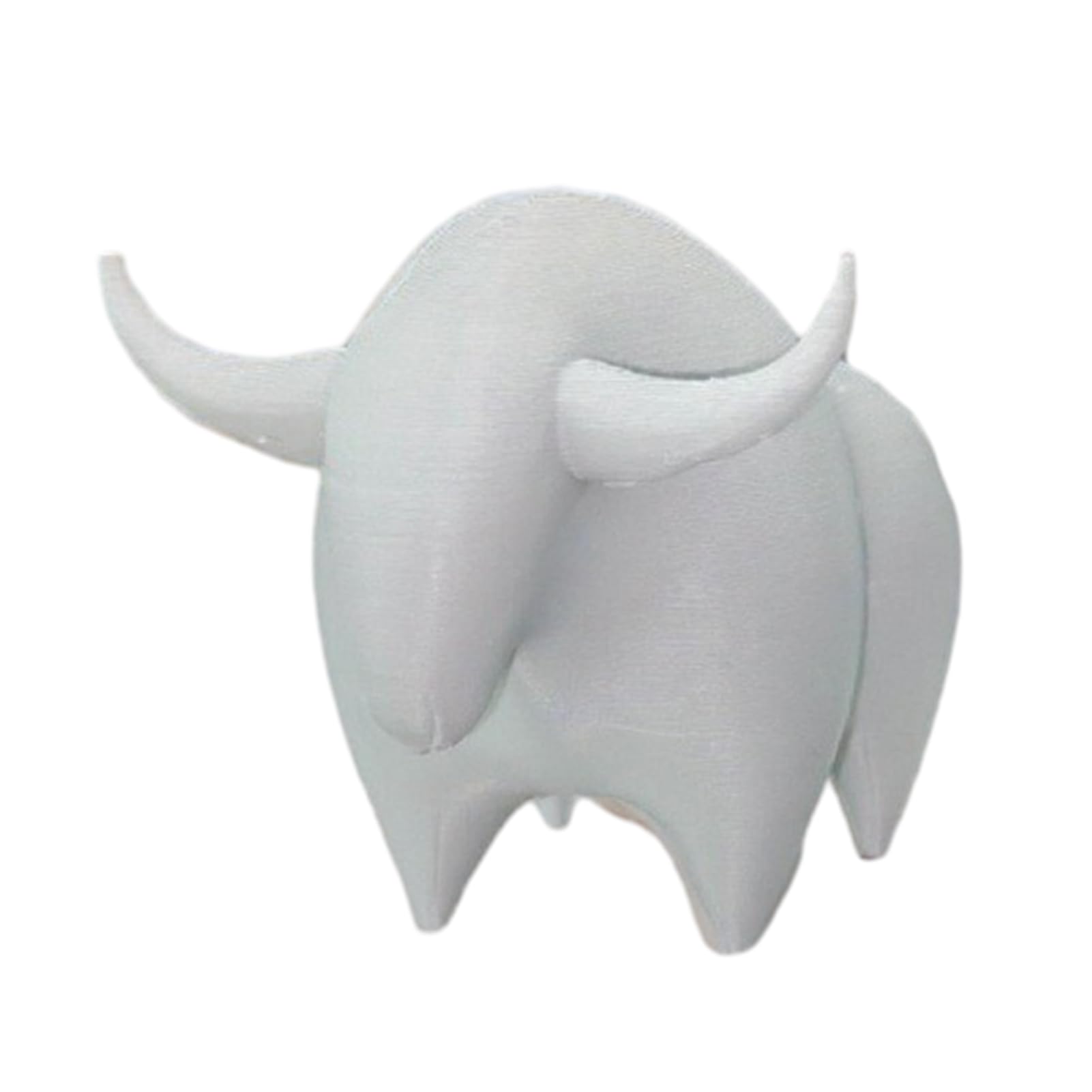 ZhzeYun 3D Printed Bull Figurine Minimalist Animal Statue for Home Office Decor Modern Abstract Desktop Ornament Durable PLA Sculpture Small Bull Figurine for Shelf Desk Grey