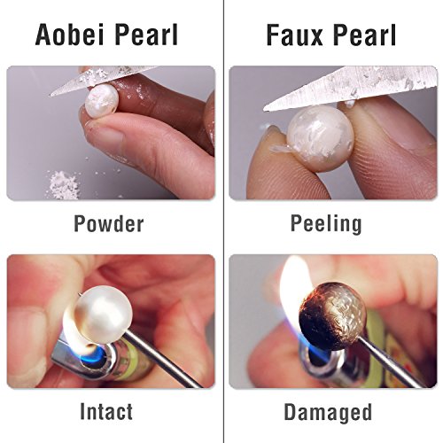 Aobei Pearl Single Cultured Freshwater Pearl Bracelet Handmade Leather Pearl Jewelry for Women 7''3