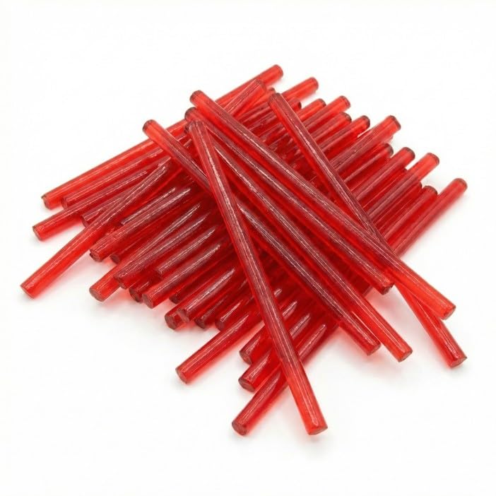 Ceconsa Cañitas de Gelatina Sabor Fresa | Bote 250 Unidades | Sticks de Gelatina Sin Gluten y Sin Lactosa | Chuches para Fiestas y Candy Bar