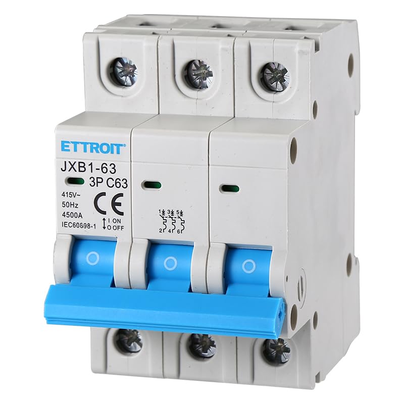 3P - Interruptor térmico tripolar de 220 V y 380 V, monofásico y trifásico, requiere 3 módulos...