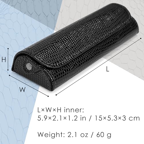 Image of Orsus Reading Glasses Hard Case, Premium PU Leather Horizontal Eyeglass Holder with Magnetic Closure for Women and Men