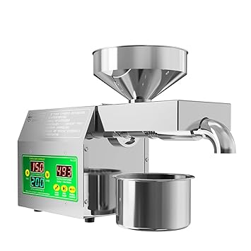 820W Electric Oil Press Machine Cold Hot Pressing Modes Stainless Steel Seed Oil Maker 40-240 Intelligen