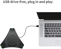 Vista 4 de Altavoz de conferencia USB con micrófono omnidireccional 360 para 8-10 personas, reducción de ruido DSP inteligente para reuniones de video (gris)