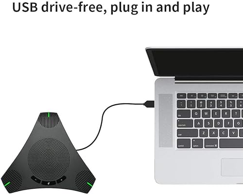 Miniatura 4 de Altavoz de conferencia USB con micrófono omnidireccional 360 para 8-10 personas, reducción de ruido DSP inteligente para reuniones de video (gris)