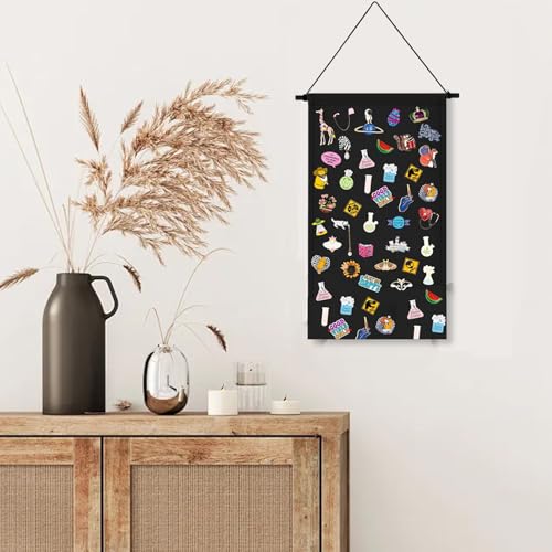 VANTOBEST 43 × 30 cm schwarze rechteckige Leinwand Pin Display Banner Broschen Wandbehang Organizer für Abzeichen Schmucksammlungen