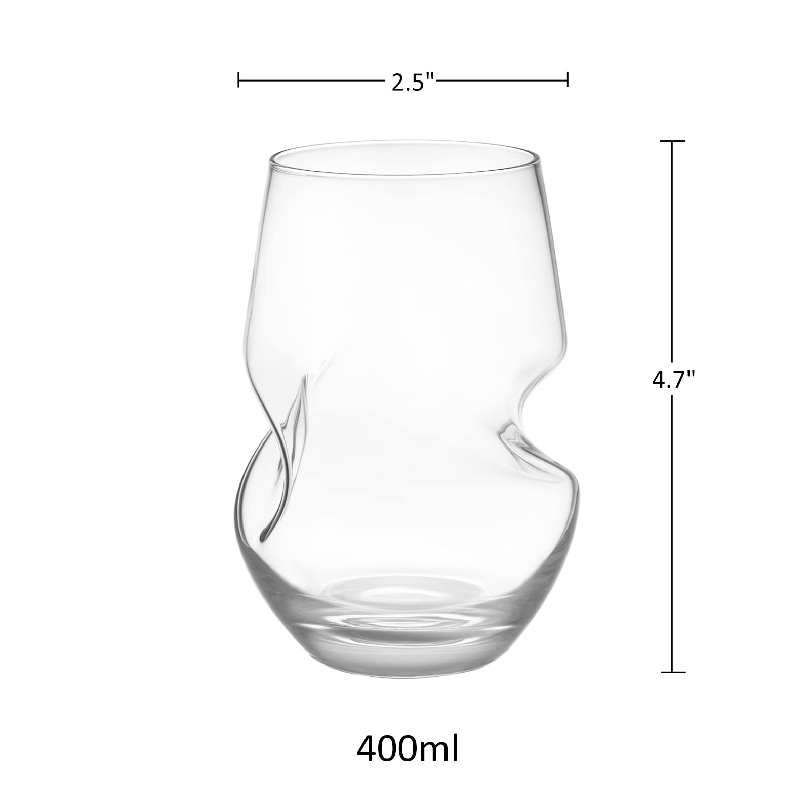 12x Gaia 360ml Verres Ã Vin Blanc sans Pied - Petit Verre Rouge Rose Pas de Tige Cocktail Party