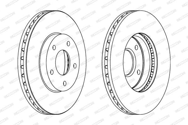 2x FERODO Disco de freno Delantero Ø280mm Altura: 49,3mm Espesor: 28mm ventilado DDF1249C Compatible con NISSAN X-TRAIL T30 PRIMERA Ranchera familiar WP12 PRIMERA Hatchback P12 PRIMERA P12