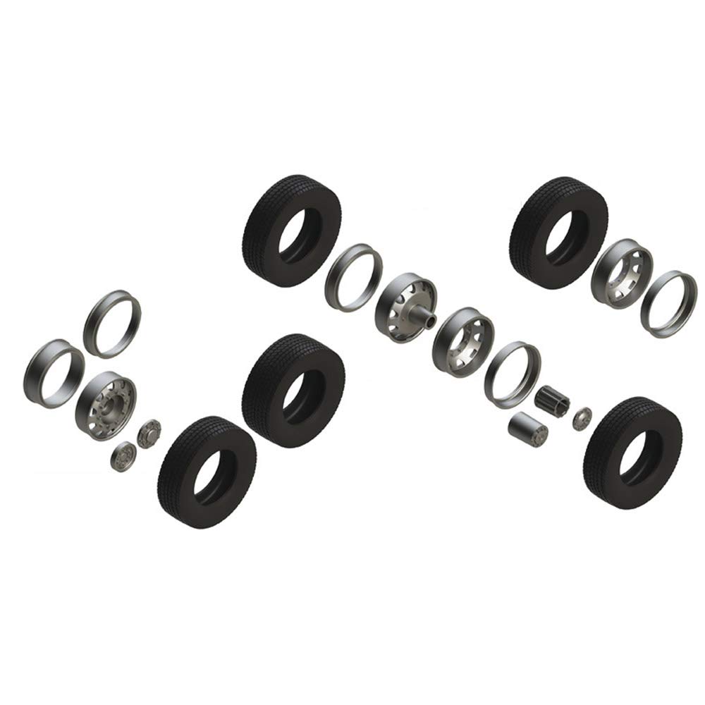 Italeri 1:72 - European Tyres And Rims, Unpainted, Small