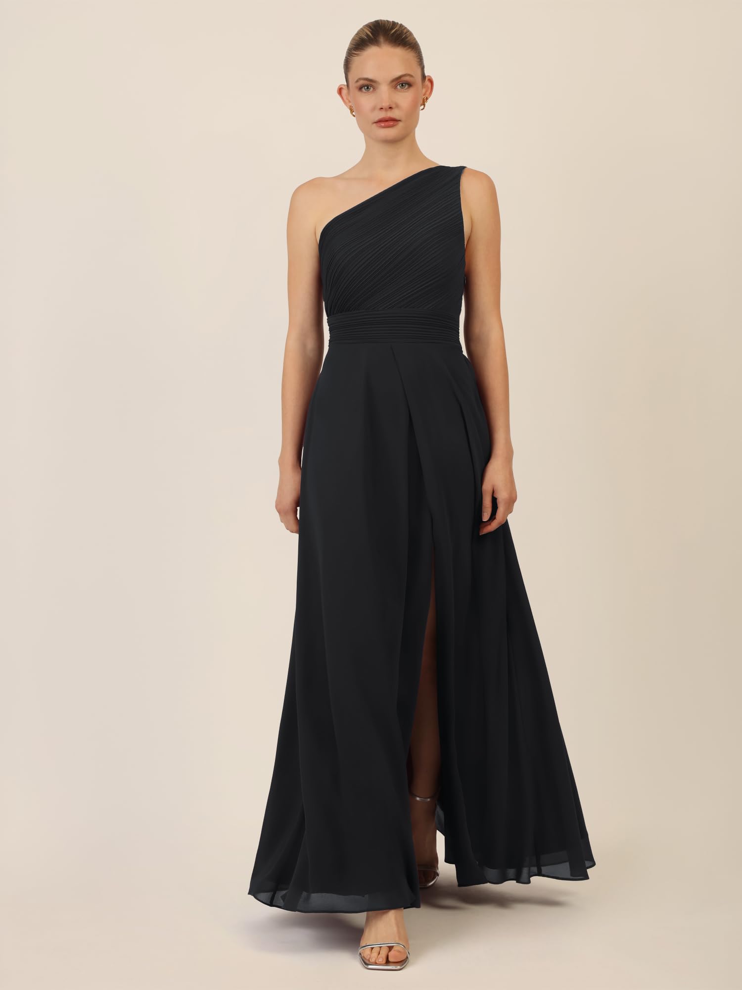 APART One-Shoulder Abendkleid mit Plisseedetail,