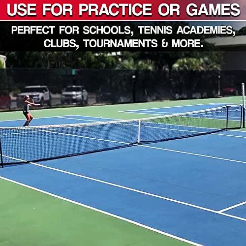 Hit Run Steal Replacement Tennis Net Heavy Duty Tennis Net - Full Sized Professional Regulation 42 Ft Wide Tennis Net With Winch Cable (32 Lbs) And New Center Strap #TOP6