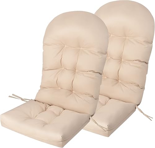 Giantex Adirondack - Juego de 2 cojines para sillas mecedoras con respaldo alto de 49 x 23 pulgadas, con correas de fijación, duraderos y