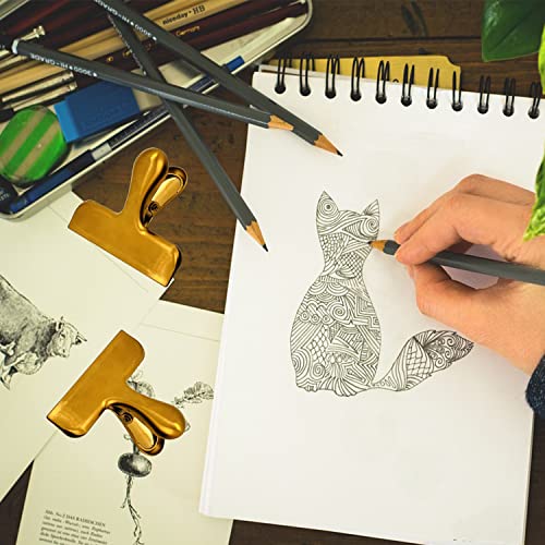 8 Pack Metal Chip Clips, 3 Inch Wide Stainless Steel Heavy Duty Food Bag Clips, Gold - Image 4