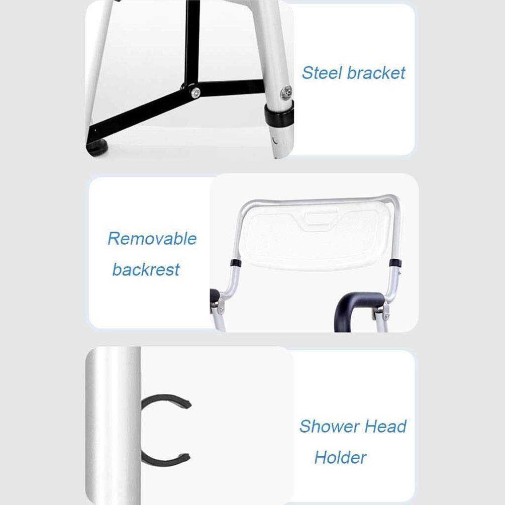 Silla de ducha plegable, ligera, antideslizante, para adultos mayores, mujeres embarazadas, asiento ergonómico para bañera para discapacitados
