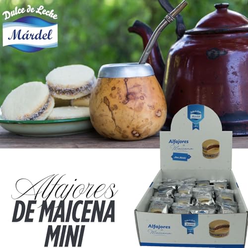 Alfajores Mardel – Box mit 48 Mini-Maiskolben mit Süßmilch (22 g c/u) | Alfajores mit traditioneller argentinischer Qualität | hausgemacht und bestreut mit Kokosnuss | Leckereien zum Teilen