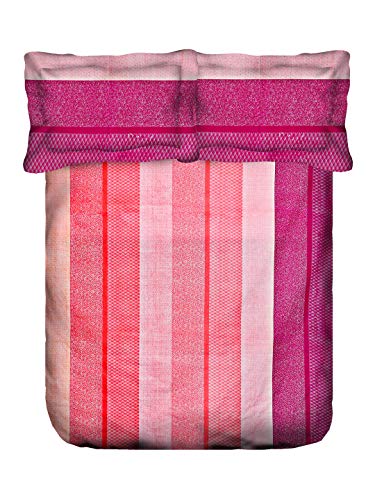 Image of Swayam Pure Cotton Double Bedsheet with 2 Pillow Covers | Size 90 x 100 inch | 160 TC | Striped Design | Soft Breathable Bed Sheet | Comfortable & Durable for Bedroom - Red
