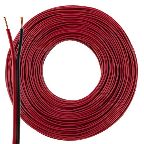 SeKi Cable de altavoz 2 x 0,75 mm2 – 50 m – rojo negro – CCA – Cable de audio – Cable de caja
