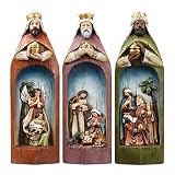 3PCS Three Wise Men Nativity Set,Christmas Nativity Collection Resin Crafts,Three Kings Figurine Rom