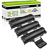 greencycle 3 Pack ML2010 ML-2010 Black Toner Cartridge Replacement Compatible for Samsung ML-1610 ML-1610R ML-1615 ML-2010 ML-2010D3 ML-2571N Printer